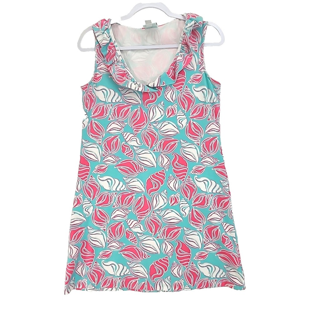 Haley and The Hound Seashell‎ Dress Sz S Ruffle Collar Beachy Coastal Vacation